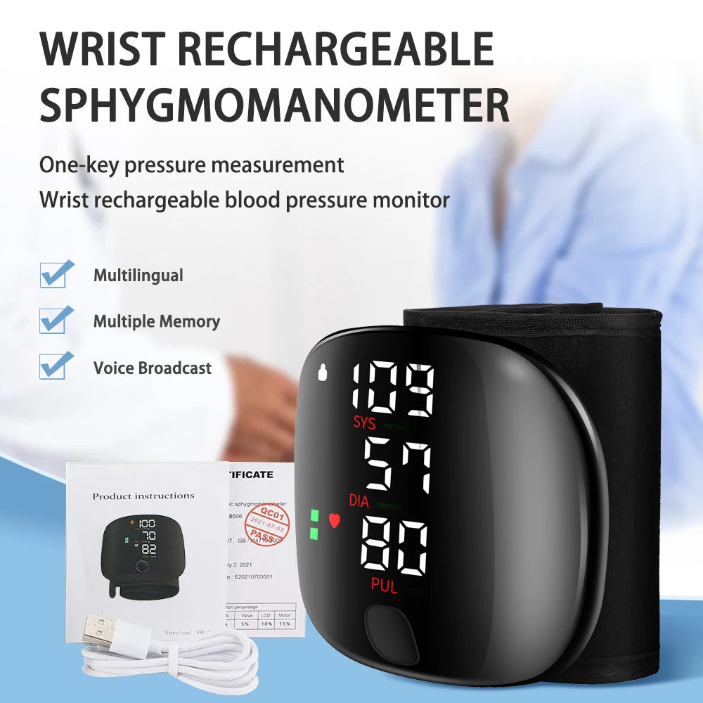 Dr.Voice™ Wrist Blood Pressure Digital Monitor (Sphygmomanometer)